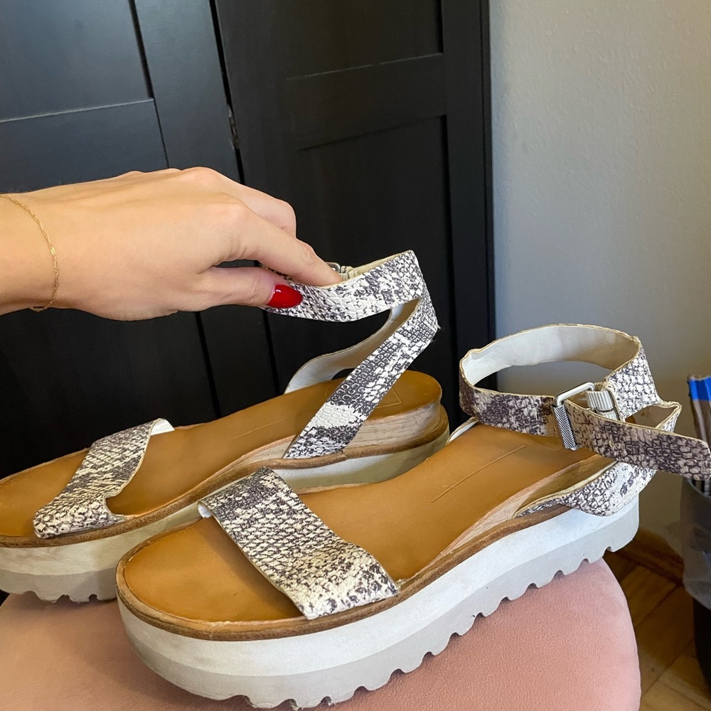 Dolce Vita Snake Print Platform Sandals